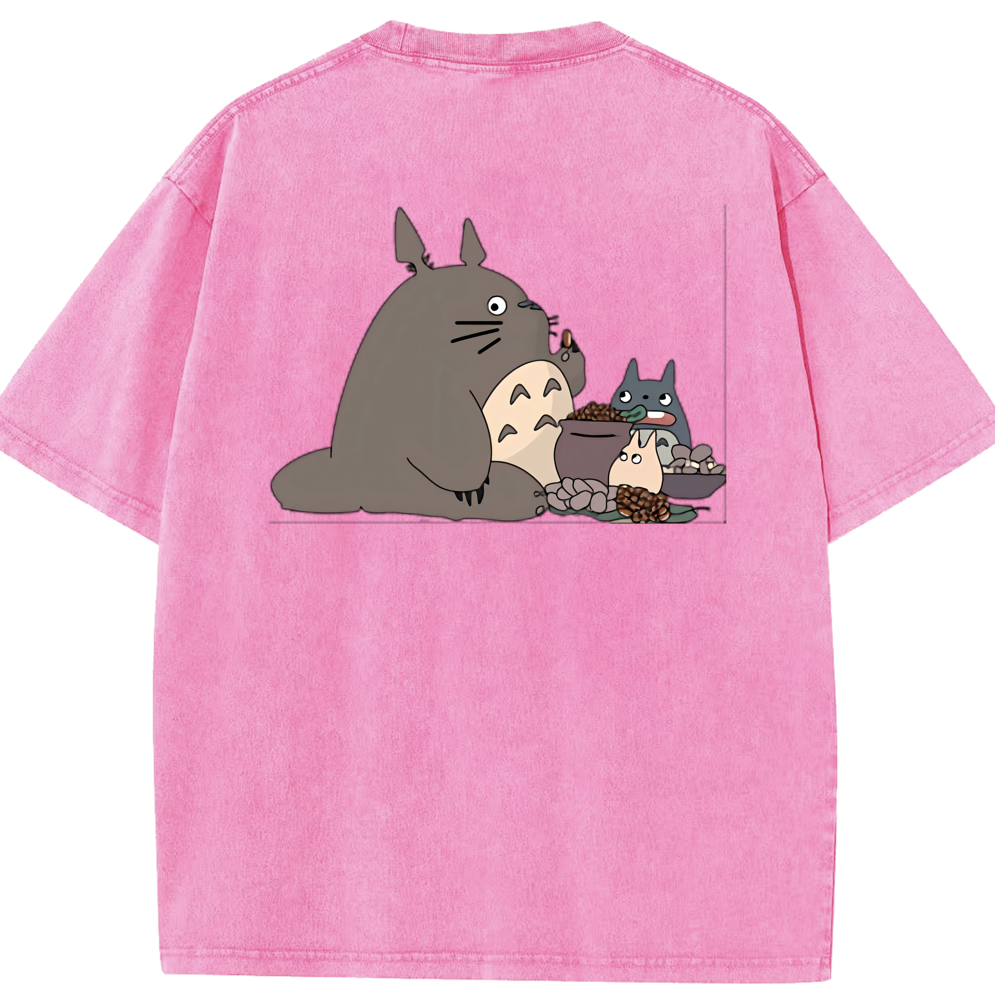 （画像用） となりのトトロ 草壁メイ 草壁サツキ My Neighbor Totoro Satsuki Kusakabe Mei Kusakabe 綿100% ヴィンテージ風 半袖Tシャツ（背面プリント）